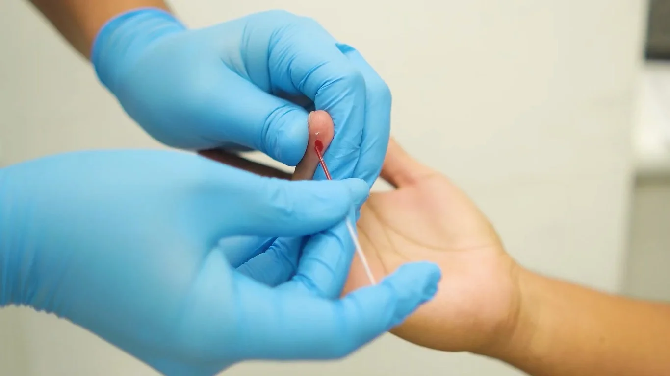 Prueba realizada en el dedo de una persona